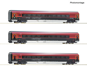 Roco 6210312 (DC) – 3-teiliges Reisezugwagen-Set 2 „Railjet 1“ der ÖBB 