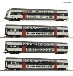 Roco 6220308 (AC) – 4-teiliges Doppelstockwagen-Set der DSB, digital 