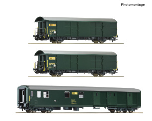 Roco 6600428 (DC) – 3-teiliges Postwagen-Set der PTT 