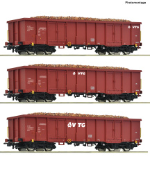 Roco 6600429 (DC) – 3-teiliges Set offener Güterwagen der AAE/VTG 
