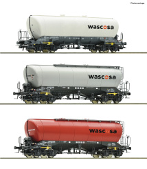 Roco 6600432 (DC) – 3-teiliges Silowagen-Set der Wascosa 