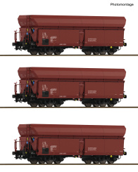 Roco 6600424 (DC) – 3-teiliges Selbstentladewagen-Set der CSD 