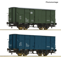 Roco 6600490 (DC) – 2-teiliges Set gedeckter Güterwagen der DB 