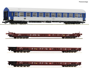 Roco 6600227 (DC) – 4-teiliges Wagenset „Rollende Landstraße“ der DB AG 