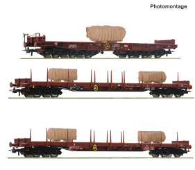 Roco 6600471 (DC) – 3-teiliges Güterwagen-Set 1 „Marmorzug“ der FS 