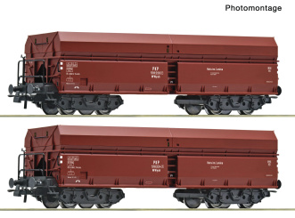 Roco 6600469 (DC) – 2-teiliges Selbstentladewagen-Set der PKP 