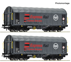 Roco 6600455 (DC) – 2-teiliges Schiebeplanenwagen-Set der ZSSK Cargo 