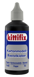 Kittifix 1000236 – Kartonmodell-Bastelkleber, 80 g Flasche mit Dosierspitze (Feindüse) 