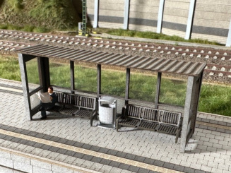 BIMM Modellbau BM401-5 (H0) – Bausatz Wartehäuschen für Bahnsteig in der Epoche 6 