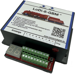 Lokstoredigital LoDi09.2 – LoDi-8-GBM v2, 8-fach Gleisbesetztmelder für 2- und 3-Leiter-Anlagen 