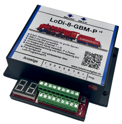 Lokstoredigital LoDi009P.2 – LoDi-8-GBM-P v2 (Power 10A), 8-fach Gleisbesetztmelder für große Spurweiten 