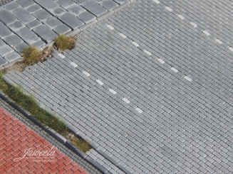 Juweela 28418 (H0) – FLEXYWAY Betonsteinpflaster Parkplatz grau, 1 Segmente 