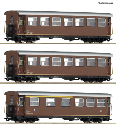 Roco 6240007 (H0e) – ÖBB Personenwagen, braun mit Zierstreifen, 3er-Set 