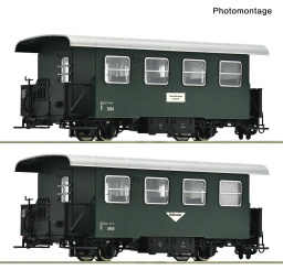 Roco 6240005 (H0e) – ÖBB 2er-Set Schmalspur-Spantenwagen Bi/s, Waldviertel 