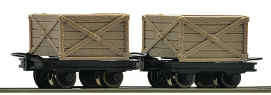 Roco 34603 (H0e) – 2er-Set Kastenloren für Schmalspur-Feldbahnen 