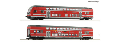 Roco 6220066 (AC) – DB AG Doppelstockwagen S2 Dresden, 2er-Set mit Steuerwagen 
