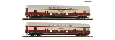 Roco 6280046 (TT) – DR Doppelstockwagen Sputnik, 2er-Set 2, Epoche IV 