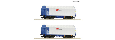 Roco 6680007 (TT) – ÖBB/RCW Schiebeplanenwagen Shimmns, 2er-Set, Epoche VI 