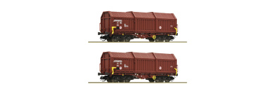 Roco 6680009 (TT) – DR Teleskophaubenwagen Shimmns, 2er-Set, Epoche IV 