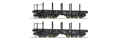 Roco 6680028 (TT) – DB Schwerlast-Flachwagen Rlmmp, 2er-Set, Epoche IV 