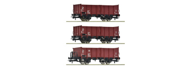 Roco 6600146 – DR offene Güterwagen El-u, 3er-Set, Epoche IV 