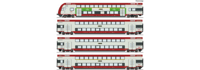 Roco 6220148 (AC) – 4-tlg. Doppelstockwagenset, CFL, mit LED-Innenbeleuchtung 