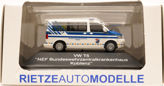 Rietze 51642 (1:87) – VW T5 Bus NEF Bundeswehrzentralkrankenhaus Koblenz   