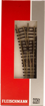 Fleischmann 22261 (N) – Elektrische Weiche 15°, links, ohne Schotterbett.  