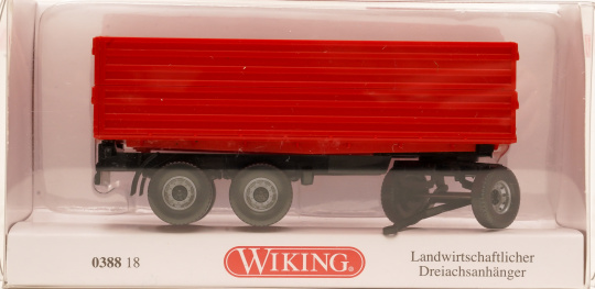 Wiking 038818 (1:87) – Landwirtschaftlicher Dreiachsanhänger 