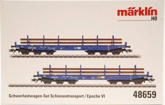 Märklin 48659 – 2-teiliges Schwerlastwagen Schienentransport-Set Salmmps der Voestalpine  