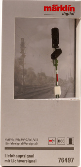 Märklin 76497 – Lichthauptsignal mit Lichtvorsignal, für Digital-Formate mfx, MM und DCC 