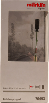 Märklin 76493 – Lichthauptsignal Einfahrsignal in Einheitsbauart, für Digital-Formate mfx, MM und DCC 
