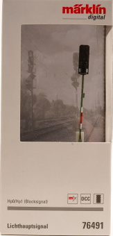 Märklin 76491 – Lichthauptsignal Blocksignal in Einheitsbauart, für Digital-Formate mfx, MM und DCC 