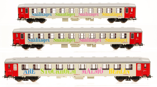 Heljan 60804 (AC) – 3-teiliges Liegewagen-Set -Berlin-Night-Express- der Privatbahn Snälltåget 