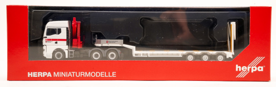 Herpa 318297 (1:87) – MAN TGX GM mit Kran Semitieflade-Sattelzug Katastrophenschutz Niedersachsen 