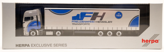 Herpa 957250 (1:87) – MAN TGX GX Jumbogardinenplanen-Sattelzug Freudenmann-Henssler Transporte 