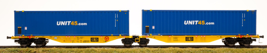 Mehano 28402 – Doppel-Containertragwagen Sggmrss 90 der clip, UNIT 45.com 