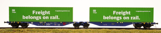 Mehano 28398 – Doppel-Containertragwagen Sggmrss 90 der ERSA, DB Cargo 