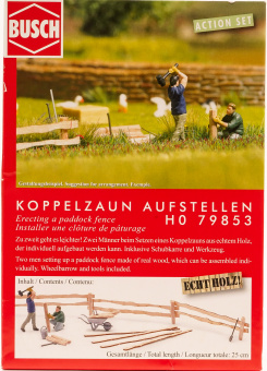 Busch 79853 (1:87) – Action Set: Koppelzaun aufstellen 
