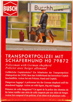 Busch 79872 (1:87) – Action Set: Transportpolizei mit Schäferhund 