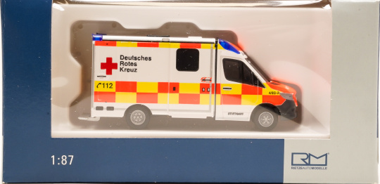 Rietze 76144 (1:87) – Mercedes-Benz Sprinter RTW STROBEL (2018) DRK Stuttgart 