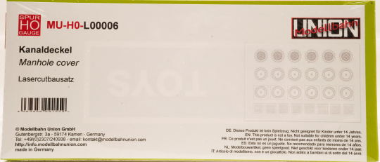 Modellbahn Union L00006 (1:87) – Kanaldeckel  (26 Stück) 