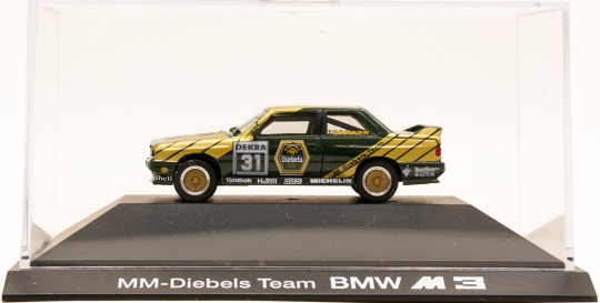 Herpa 82229417885 (1:87) – BMW M3 (E30) DTM 1991 MM-Diebels Team, Diebels Alt Nr.31, Christian Danner (BMW-Werbemodell) 