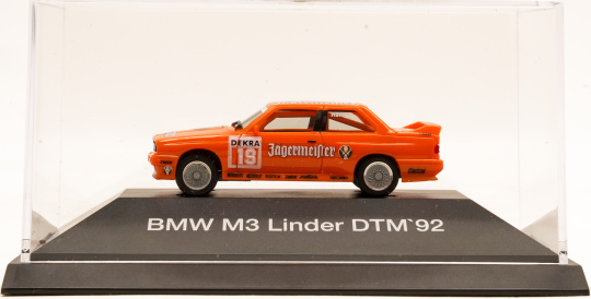 Herpa 80419419700 (1:87) – BMW M3 (E30) DTM 1992 Linder, Jägermeister Nr.19, Hahne (BMW-Werbemodell) 