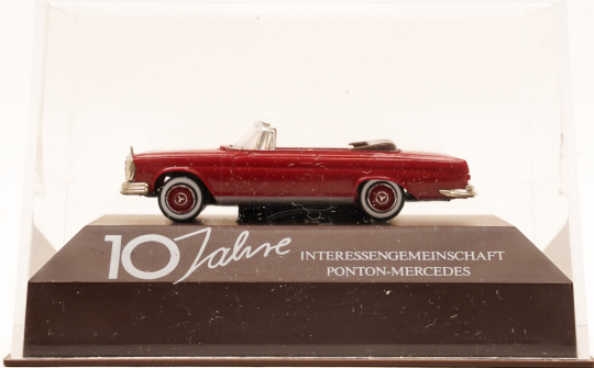 Brekina (1:87) – Mercedes-Benz 280SE 3,5 Cabrio Rot 10 Jahre IG Ponton  