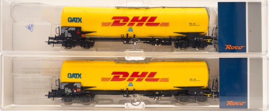 Roco 76024 (AC) – 2-teiliges Kesselwagen-Set Zans -DHL- der GATX 