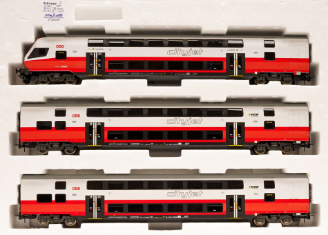 Jägerndorfer 16800 (AC) – 3-teilige Doppelstockwagen-Garnitur cityjet der ÖBB, digital (DCC/MM)  