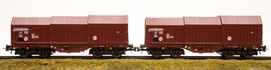 Roco 76042 – 2-teiliges Teleskophaubenwagen-Set Shimmns der (D)DR 