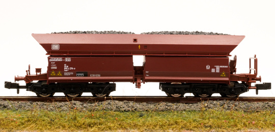 Fleischmann 852711-B – Selbstentladewagen Faals 150 der DB, mit Kohle beladen 