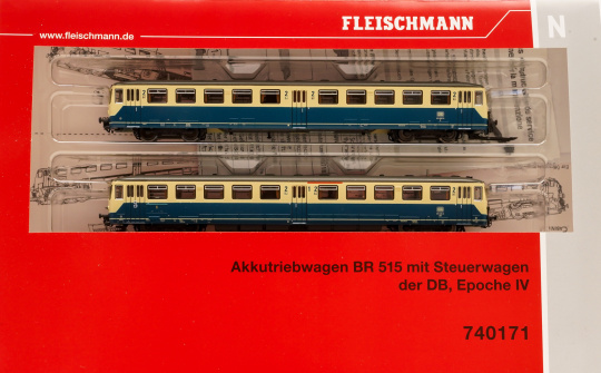 Fleischmann 740171 (N) – 2-teiliger Akkutriebzug BR 515 der DB, digital (DCC/MM) & Sound 